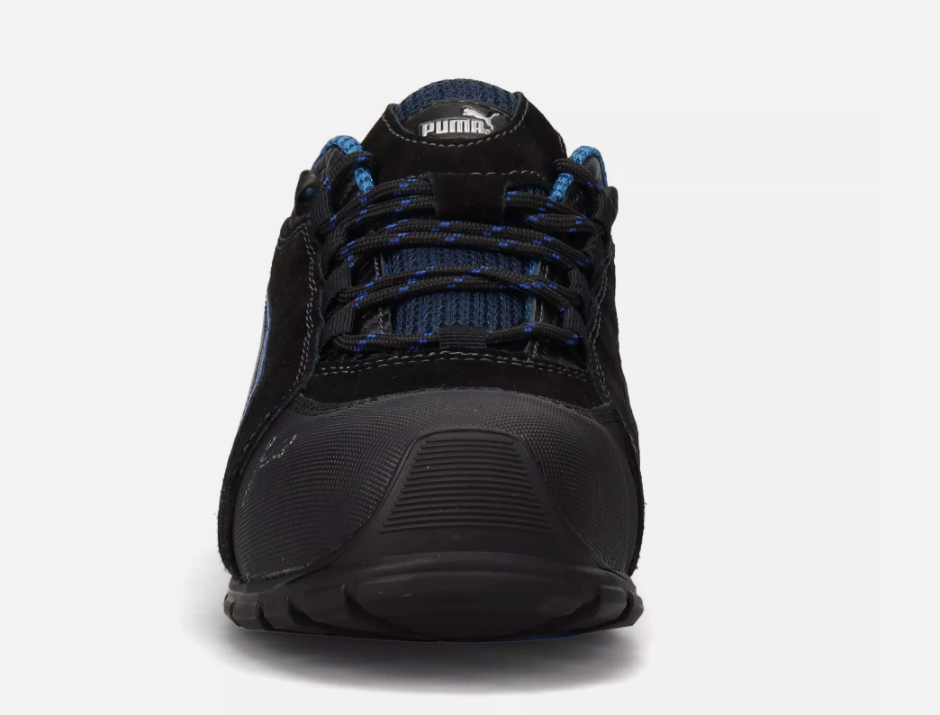 Men's Puma Safety US 13 Rio Low Work Shoe 642755 Black Leather Mesh Suede