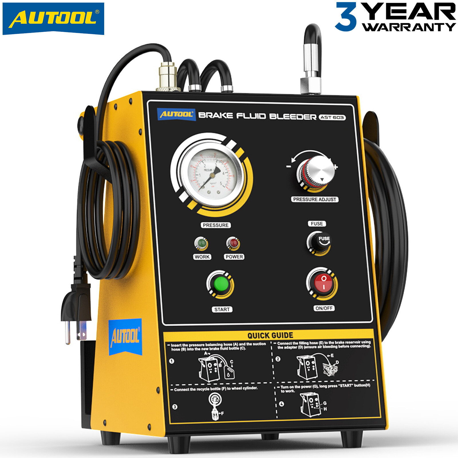 Car Electric Brake Fluid Bleeding Tool Kit Vacuum Pressure Brake Bleeder Machine
