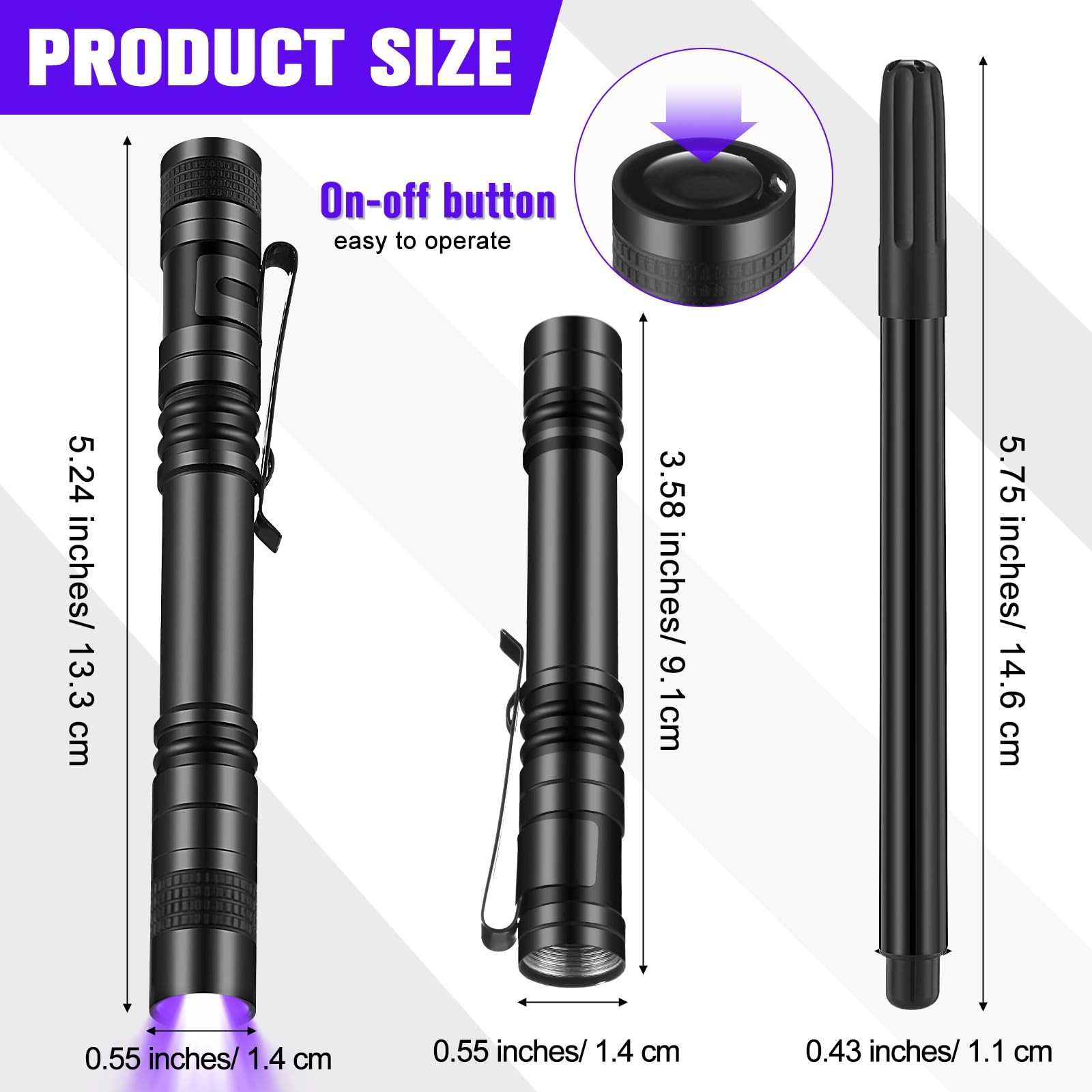 Tegeme 8 Pcs Black Light Markers Set 4 Invisible Ink Pen 4 Mini UV Flashlight...