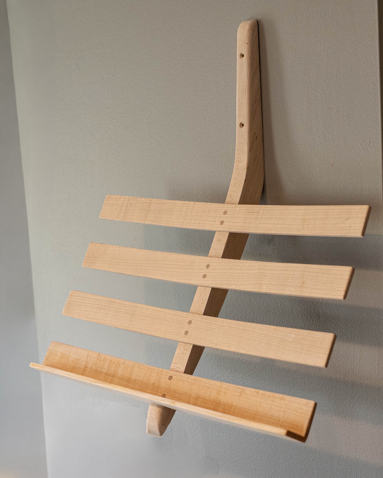 Handcrafted Solid Maple Wall Mounted Sheet Music Stand Holder Rack Wood