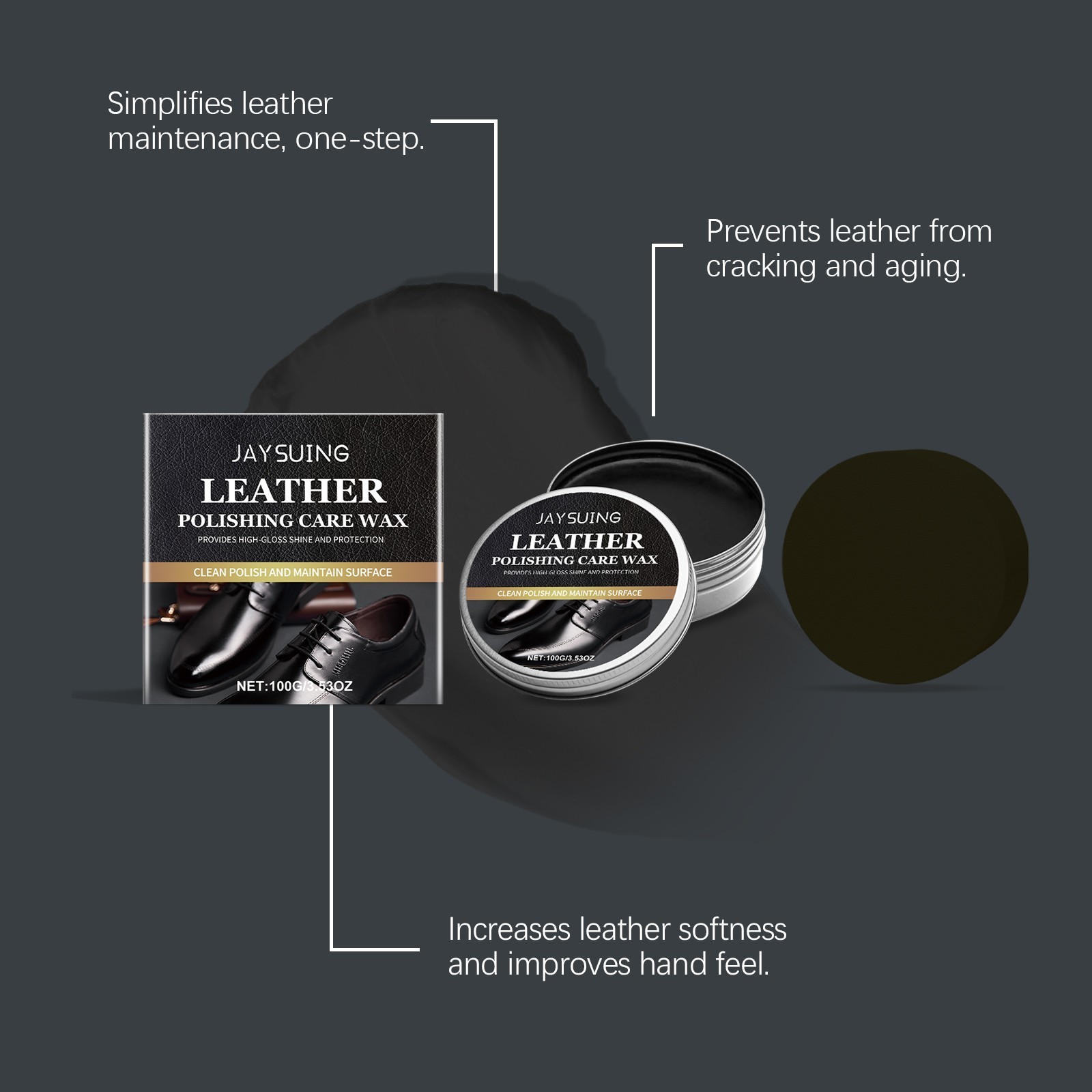Leather polishing and care wax