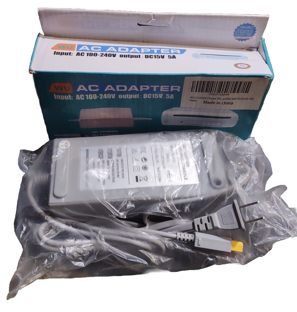 New Nintendo Wii U Replacement AC Wall Adapter Power Supply Charger Plug