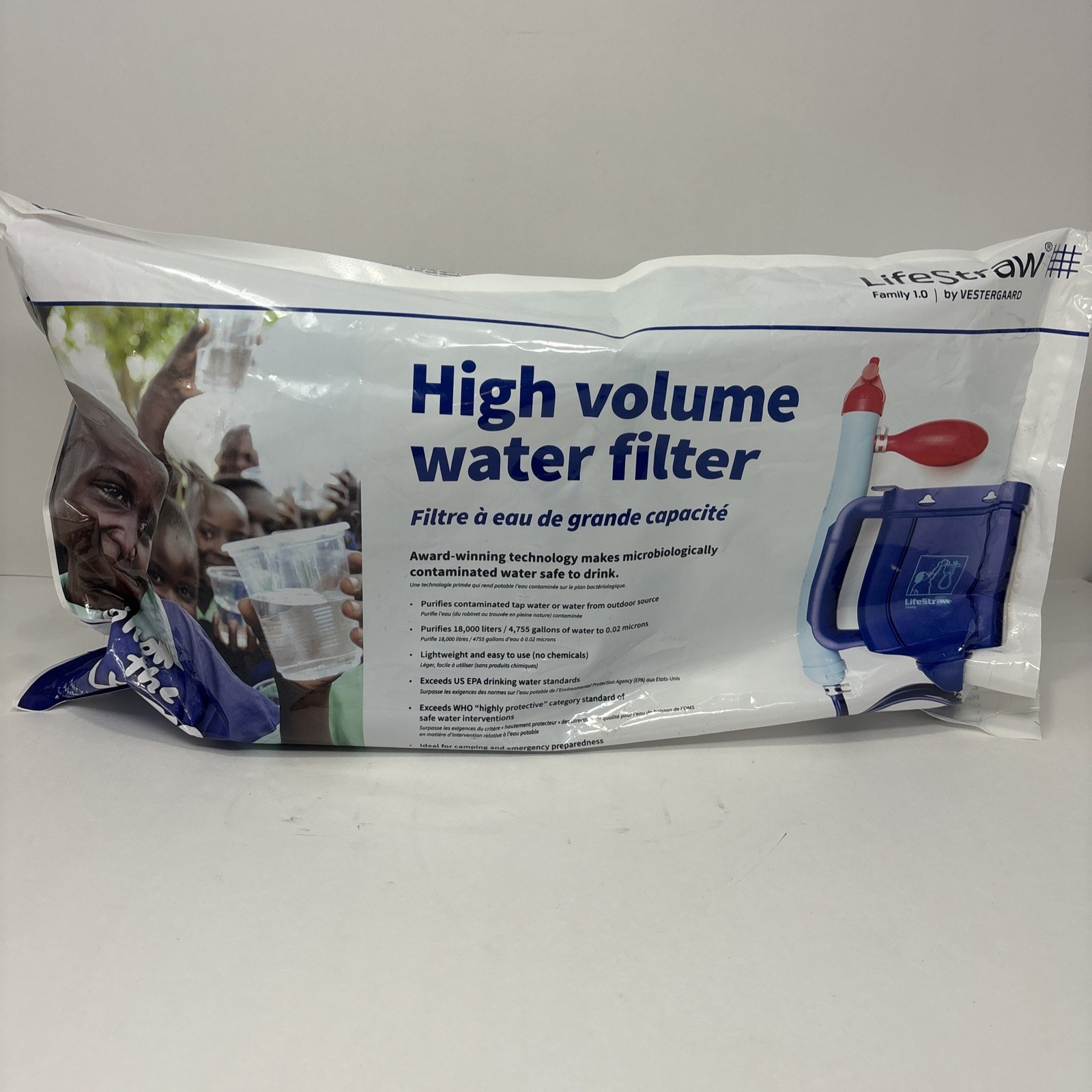 LifeStraw Family 1.0 High Volume Water Filter for Hiking / Camping NEW SEALED
