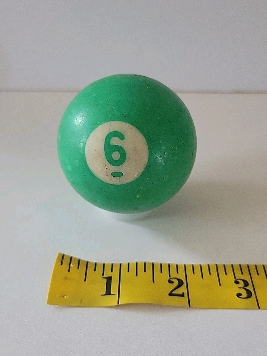 Vintage No. 6 Solid Green Pool Ball Billiard 2" Replacement (N)