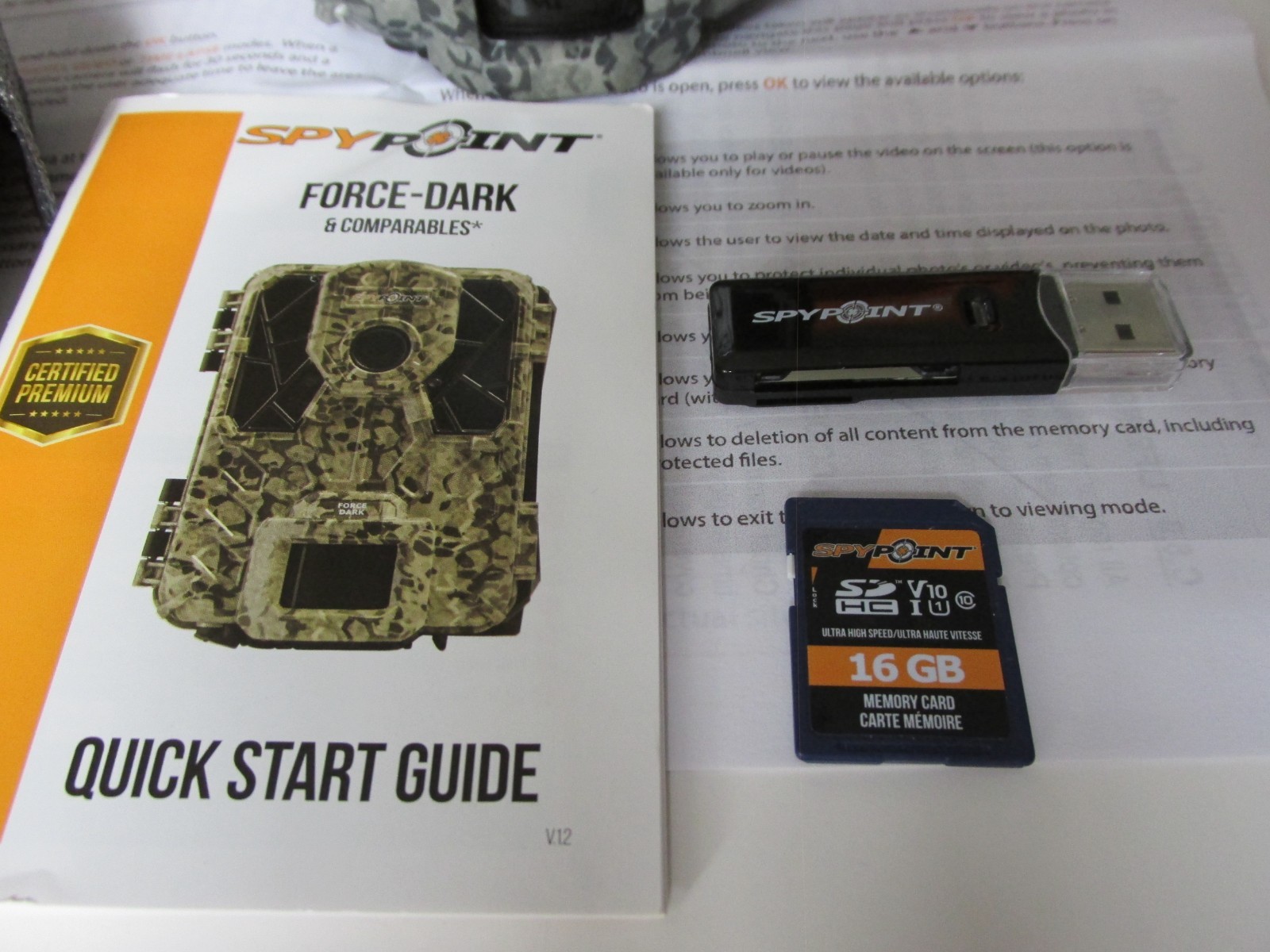 Spypoint FORCE-DARK Trail Camera - Camo (in original box)