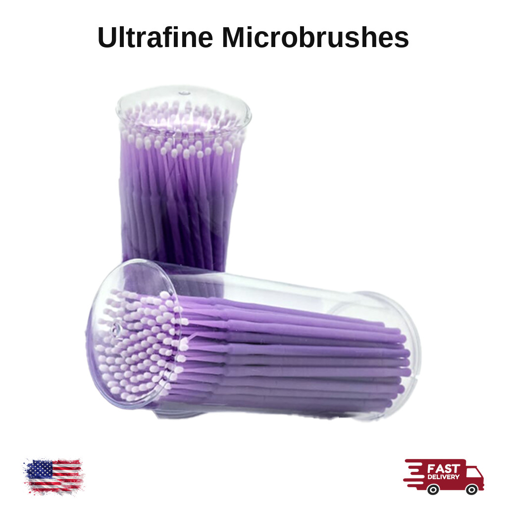 Ultrafine Microbrush Applicators Purple 400 Count for Precise Dental Application