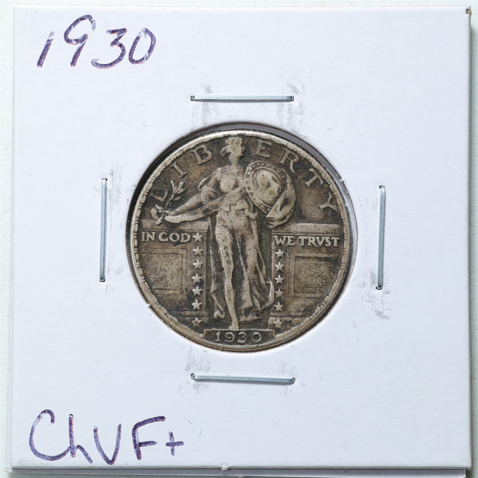 1930 25C Standing Liberty Silver Quarter Dollar in Choice VF+ Condition #6360