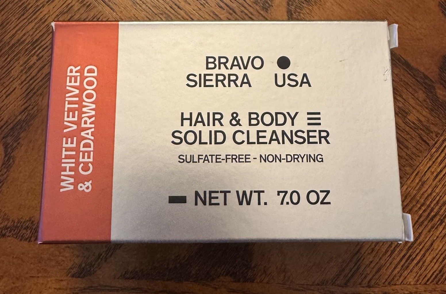 Bravo Sierra USA Hair & Body Solid Cleanser Bar White Vetiver Cedarwood 7oz NEW