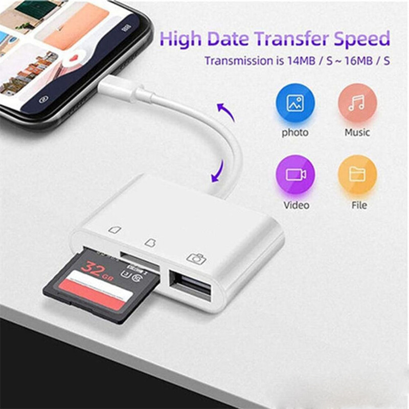 TF/SD Card Adapter Camera Reader Android Type-c For iPhone17 Pro Max Plusm lot