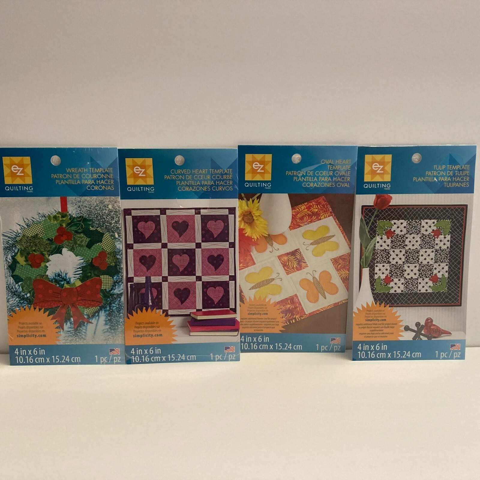 Simplicity EZ Quilting Template Stencils Fabric Paper Crafts Scrapbook Set of 4