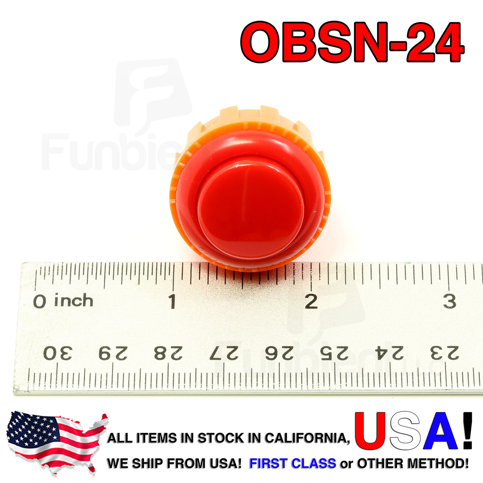 Sanwa Denshi Original OBSN-24 RED Push Button Screw Type secure JAMMA