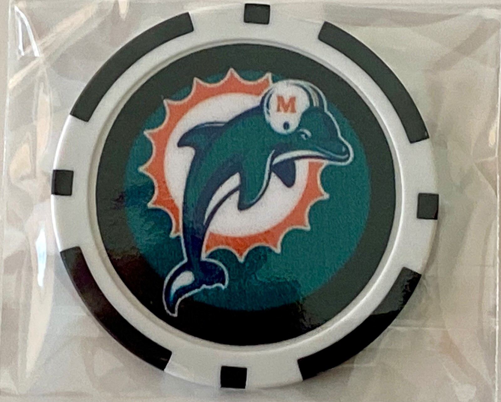 Miami Dolphins - NFL - Clay Poker Chip - Golf Ball Marker