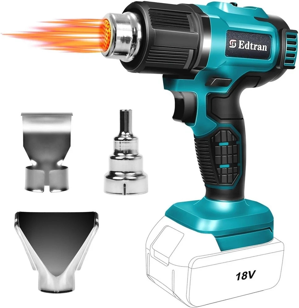 Cordless Heat Gun, Hot Air Gun Compatible for Makita 18V Volt LXT Battery, 3 Noz