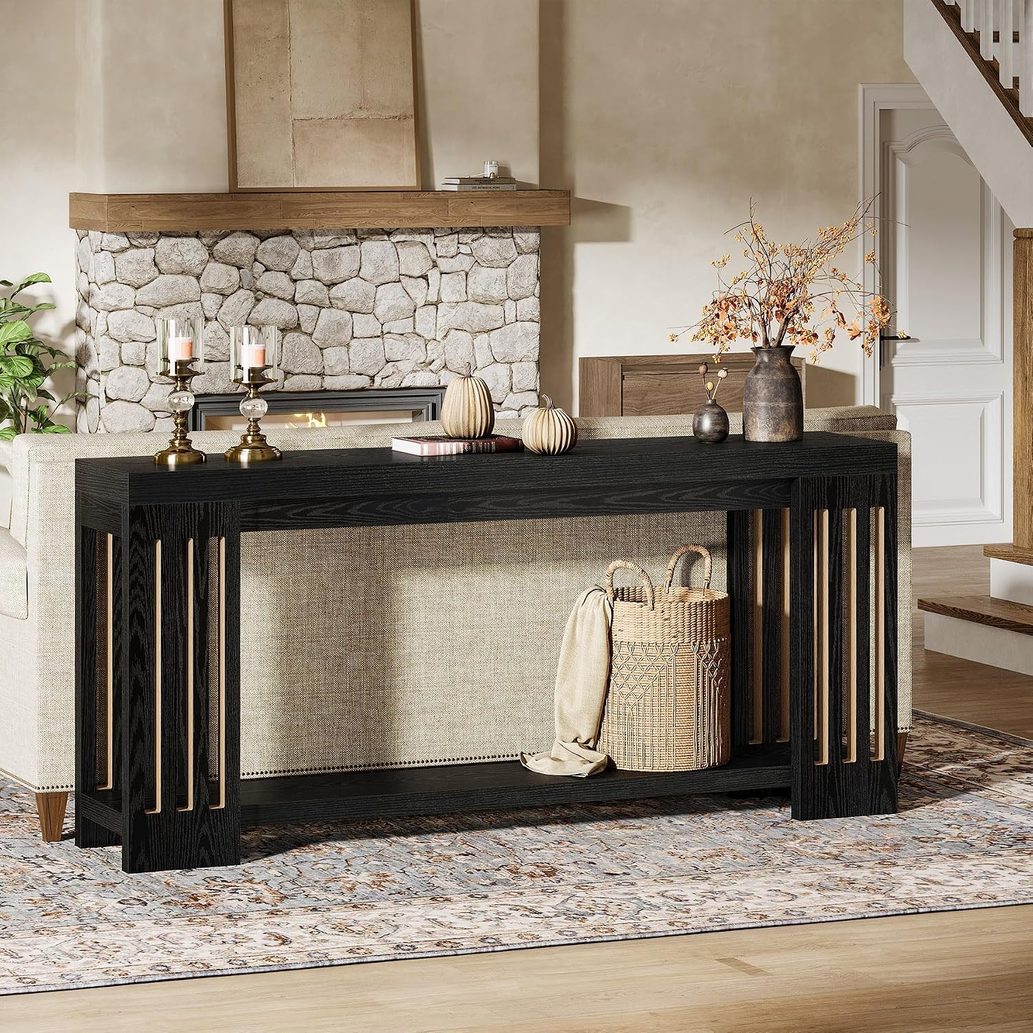 Tribesigns 70.9-Inch Extra Long Entryway Table, Farmhouse Sofa Console Table wit