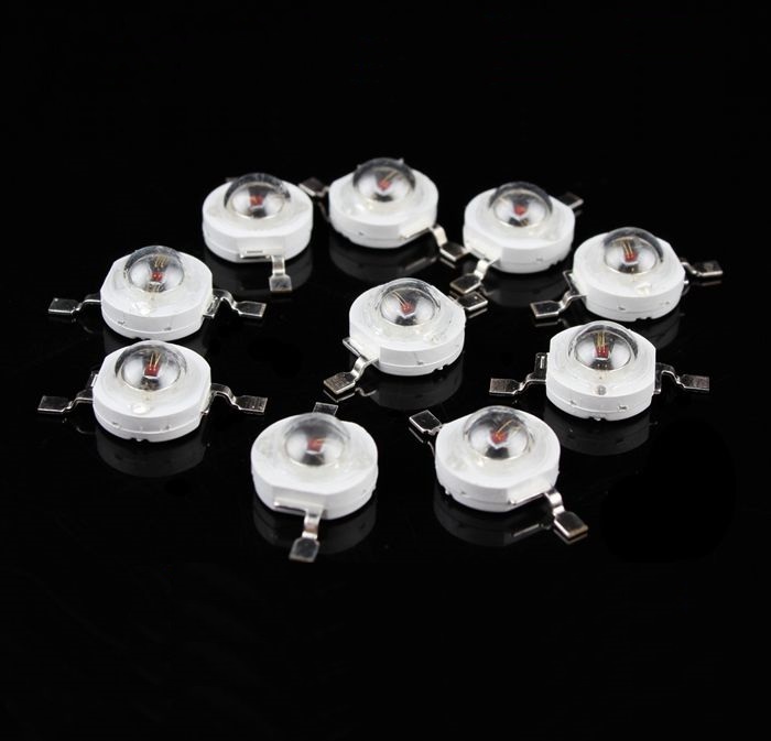 10PCS 1W Red Led Chip High Power LED Beads 50LM Red NEW