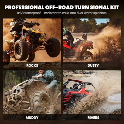 UTV Turn Signal Kit with Horn, ATV SXS Blinker Kit with Brighter LED