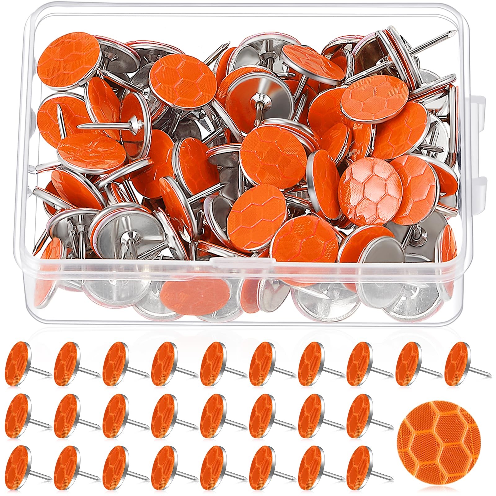 100Reflective Tacks Trail Marking Tacks Glow Reflective Mark Trail Markers Thumb
