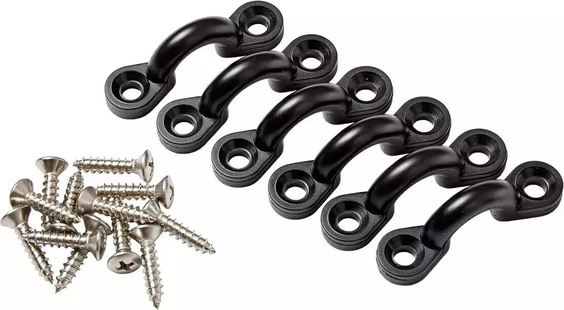 Field & Stream Nylon Eye Straps  W/Screws for Boat Kayak Marine - 6 Pack - NEW!