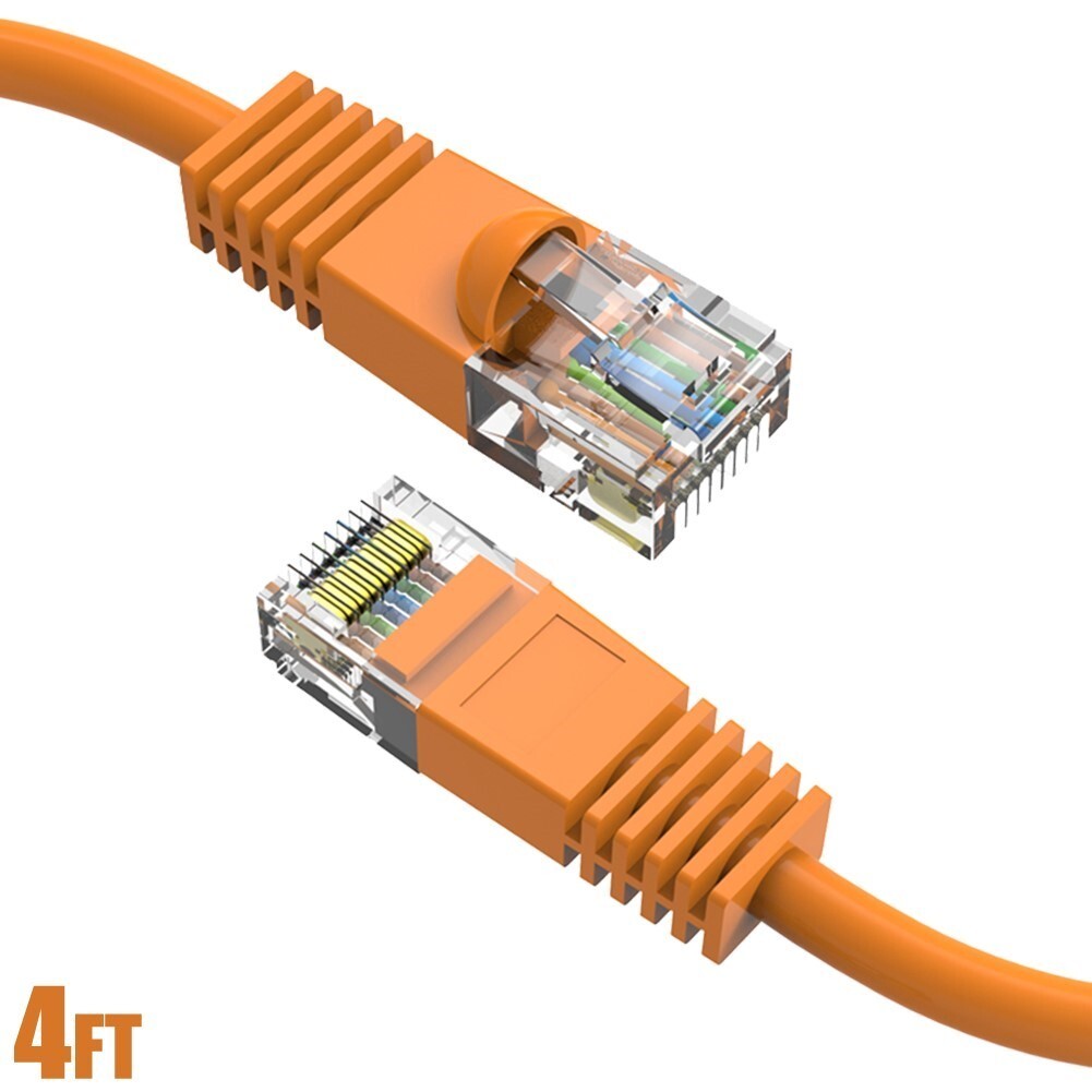 4FT Cat5E RJ45 Ethernet LAN Network UTP Patch Cable Copper Wire 24AWG Orange
