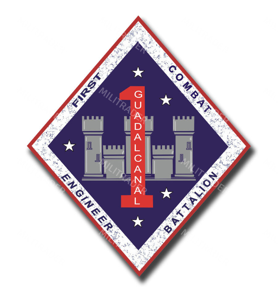 1st Combat Engineer Battalion Guadalcanal 4" Decal/Sticker