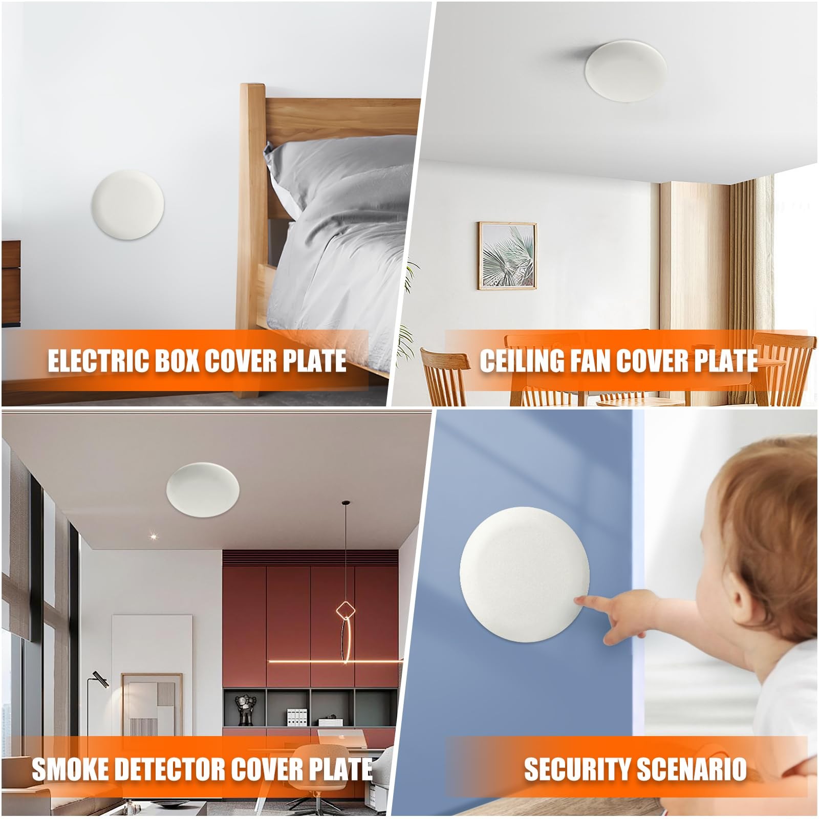 CP3540 Ceiling Cover Plate, Round Electrical Box Cover - 5 Pcs