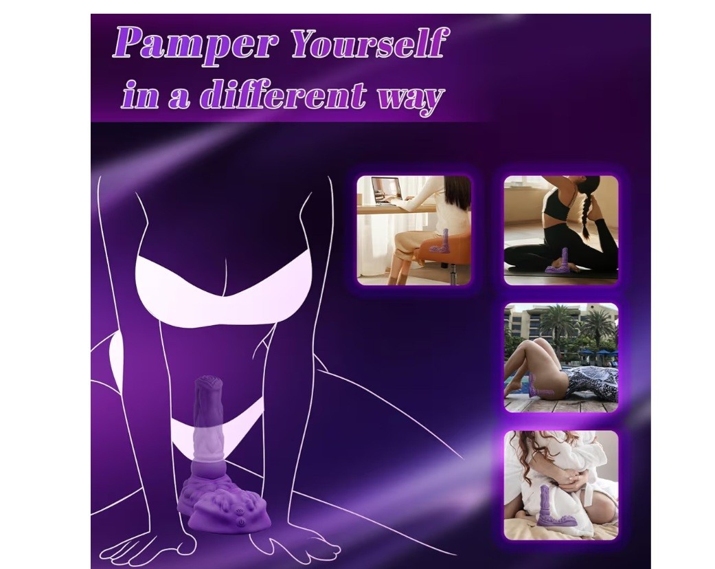 Purple Ride On Vibrating Thrusting Dildo New Sealed In Box