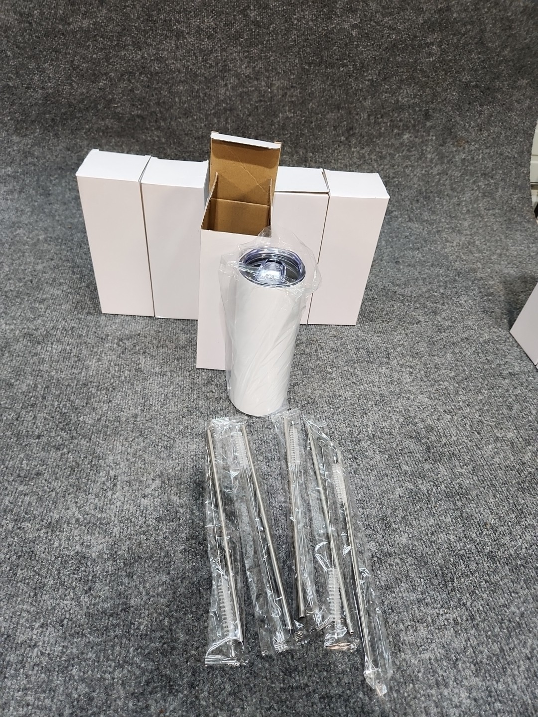 5 Pack Sublimation Tumblers 20 oz Blanks Skinny Bulk Stainless Steel Tumblers