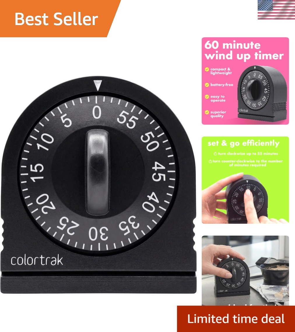 Salon-Grade Wind Up Timer with Visual Countdown - Perfect for Tanning and Crafts
