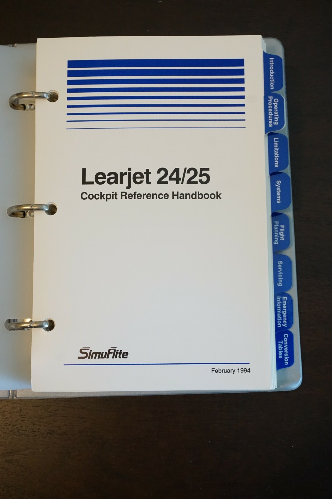 SimuFlite Learjet 24 25 Cockpit Reference Handbook