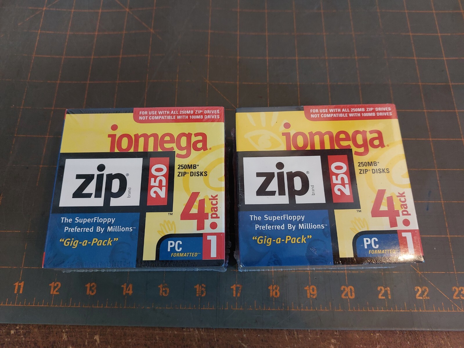 Lot of 2 Iomega 250MB Zip Disks 4 pack  (8 disks in total) NEW