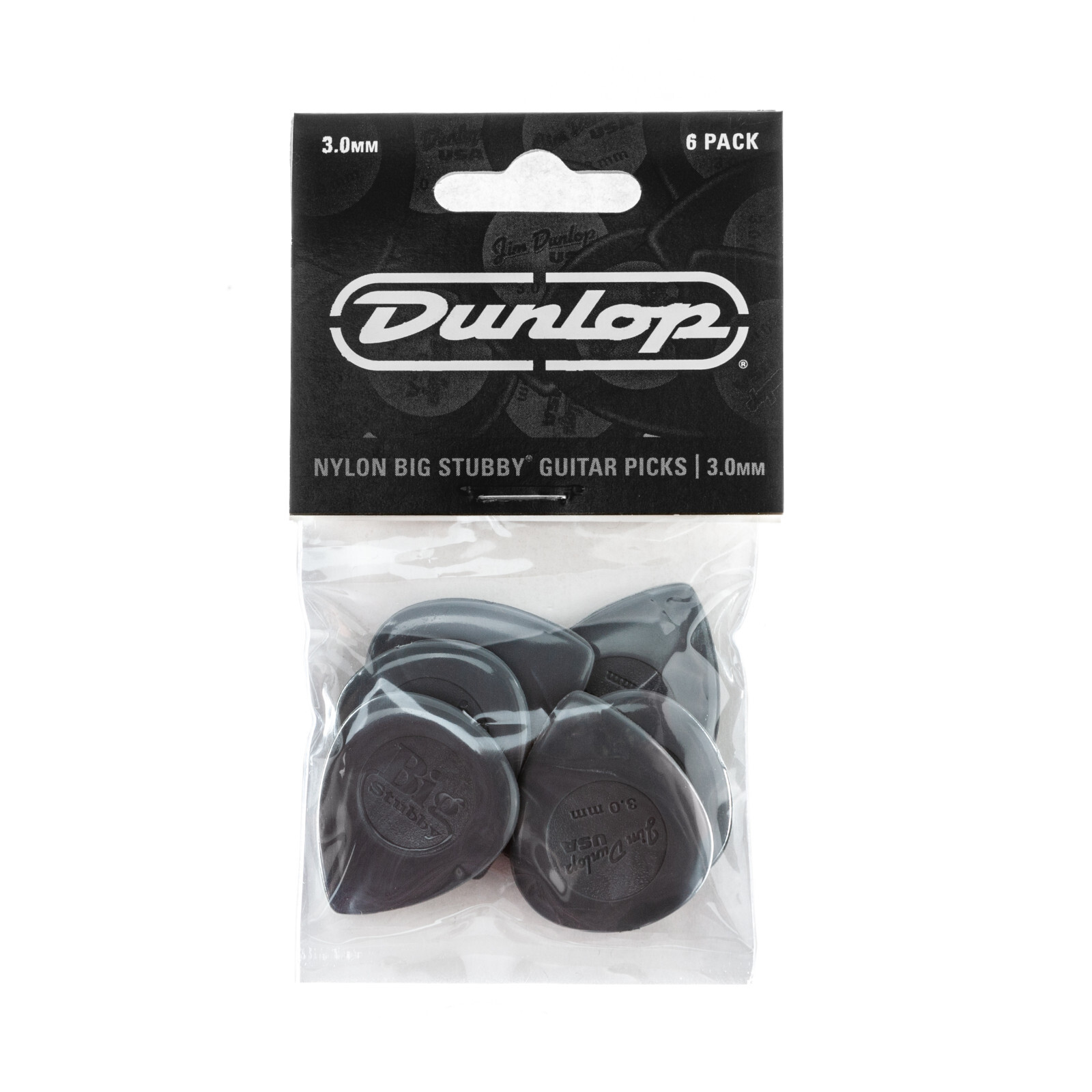 DUNLOP 445P3.0 Big Stubby® Nylon Pick 3.0MM  Six (6) Picks and FREE Shipping