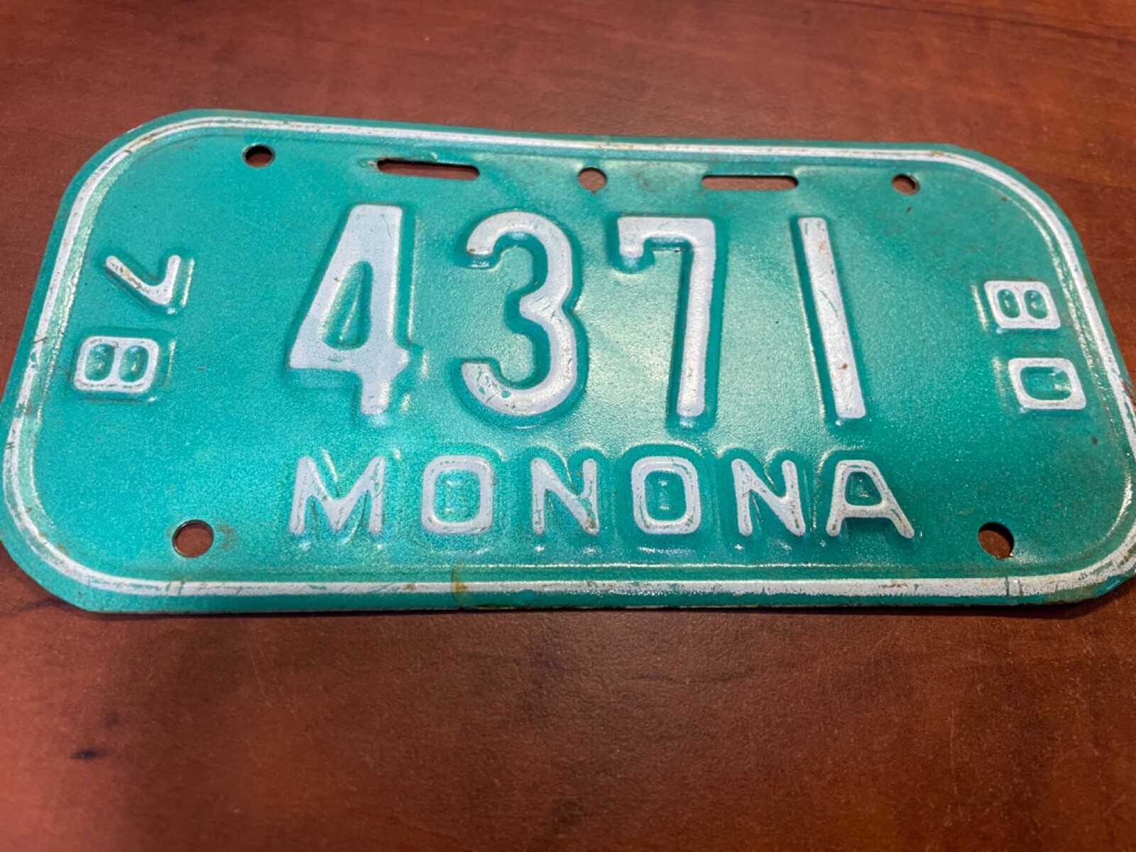 1978 1980 WISCONSIN BICYCLE LICENSE PLATE BIKE 4371 SCHWINN HUFFY STINGRAY MANTA