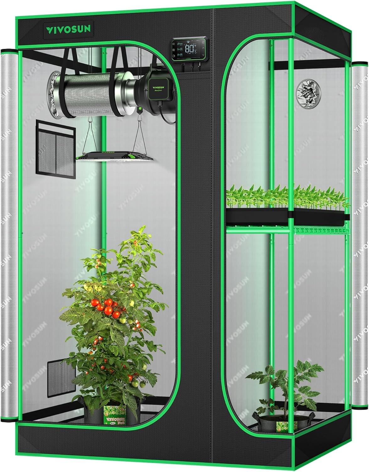 VIVOSUN D325 2in1 Grow Tent 36x24x53in Mylar