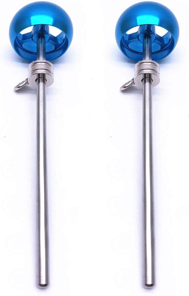 Jiayouy 2 Pieces Bass Drum Pedal Beater Aluminum Alloy Hammer Head Blue 1