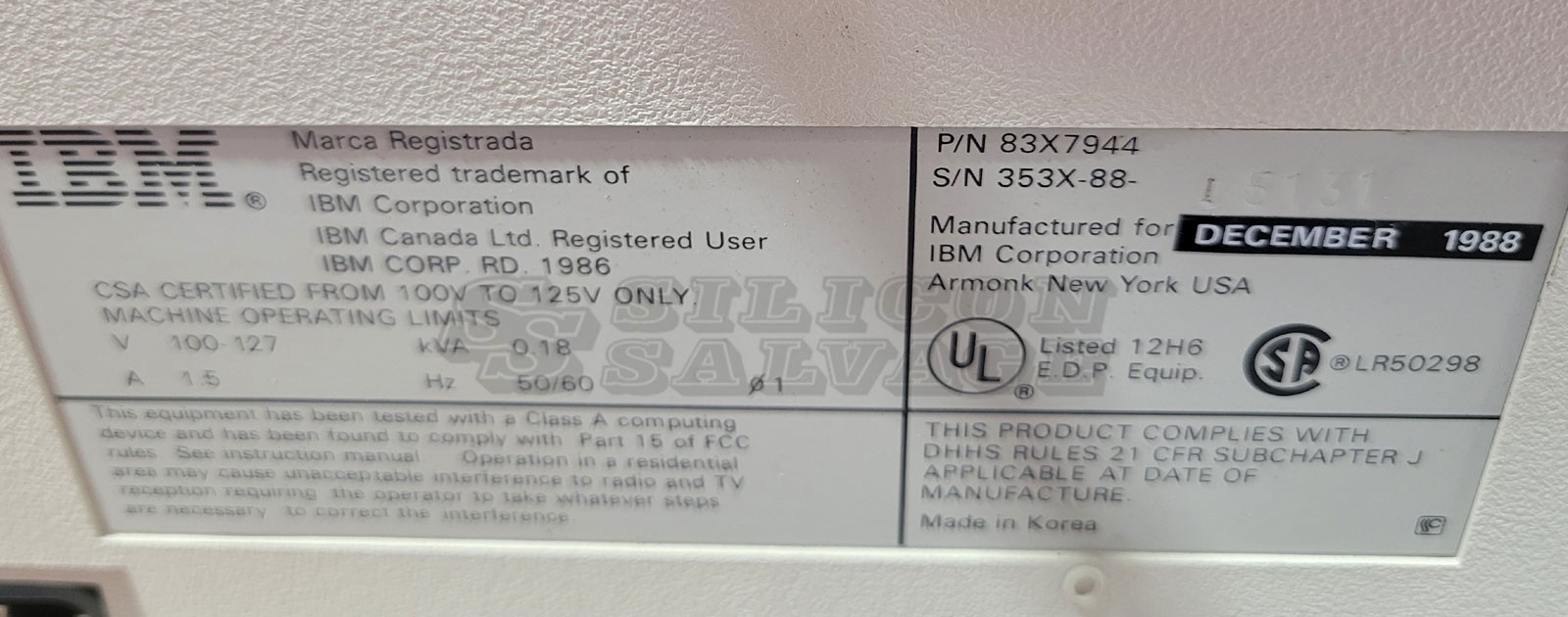 IBM 3174 1R Terminal Cluster Controller w/ 83X7944 Monitor