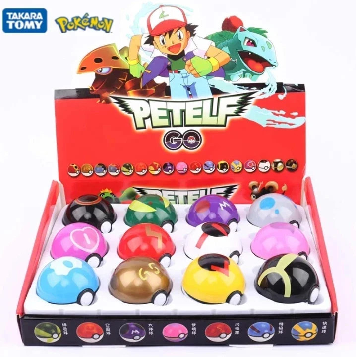 12 Pcs/ Set Pocket Ball Monster Figures Model Toys Pocket Poke Ball Petelf Go