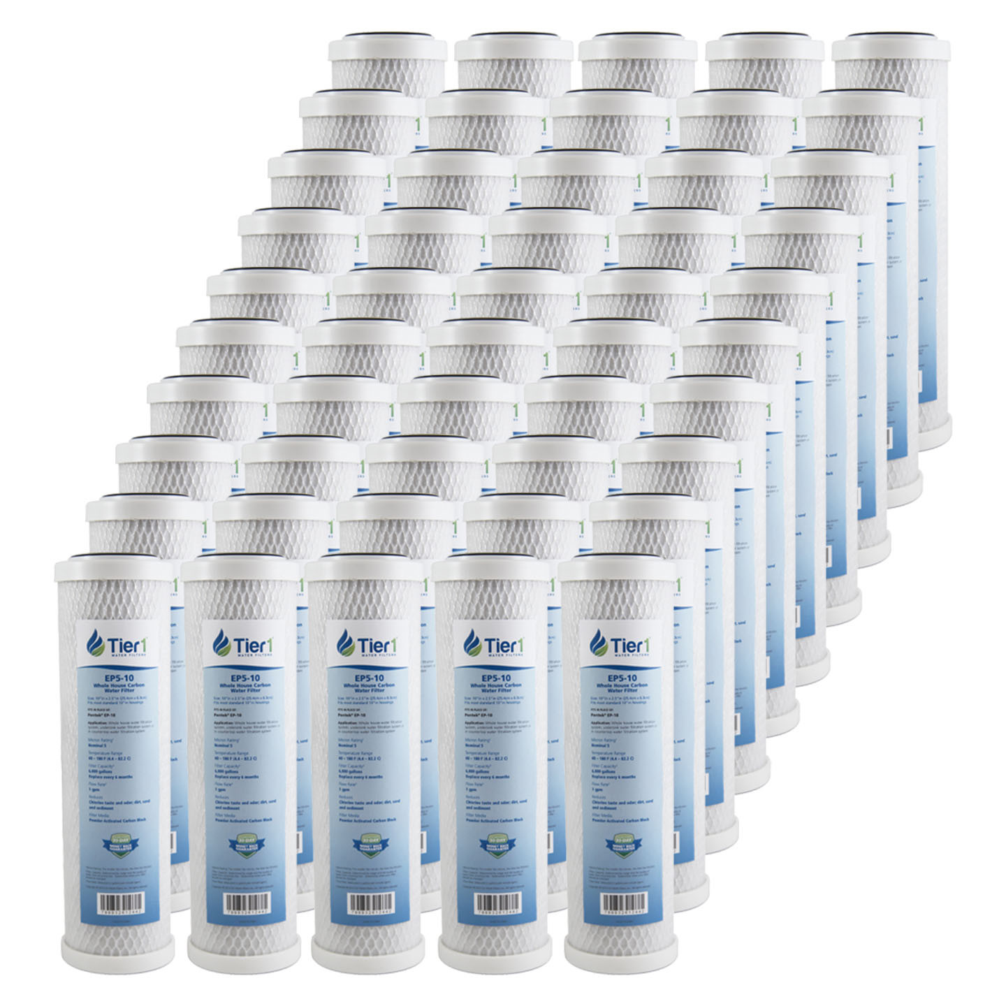 10 x 2.5 Inch 5 Micron Pentek EP-10 Comparable Carbon Block Water Filter 50 Pac