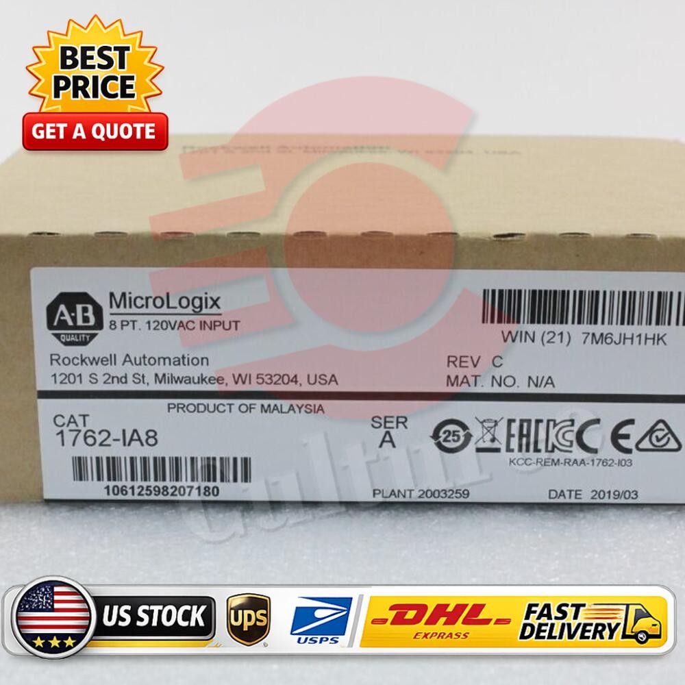 NEW Allen-Bradley 1762-IA8 8PT. 120V Input New Sealed AB 1762IA8 US Free Tax