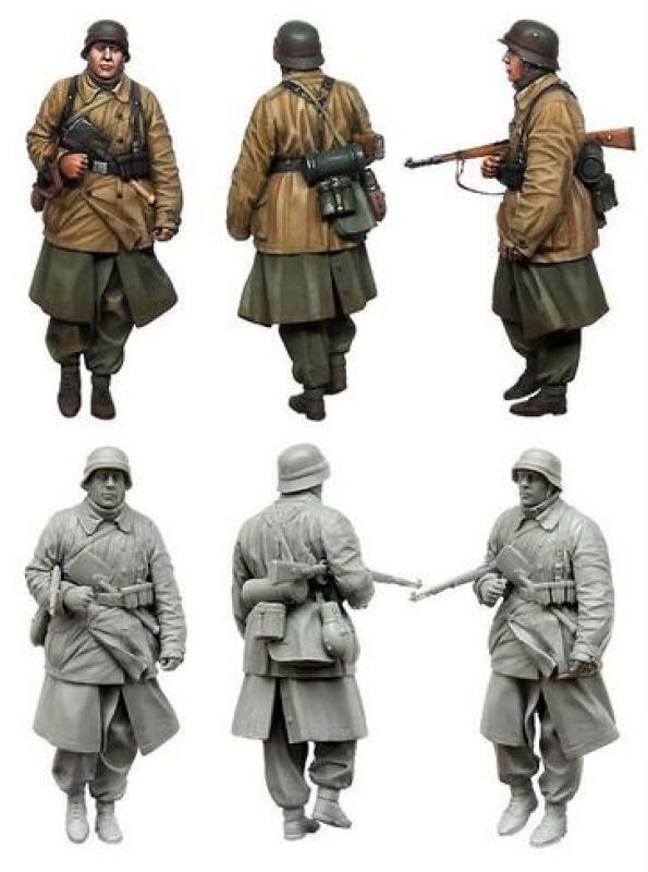 Unpainted 1/35 Resin Model Ancient soldier commander 1888YY