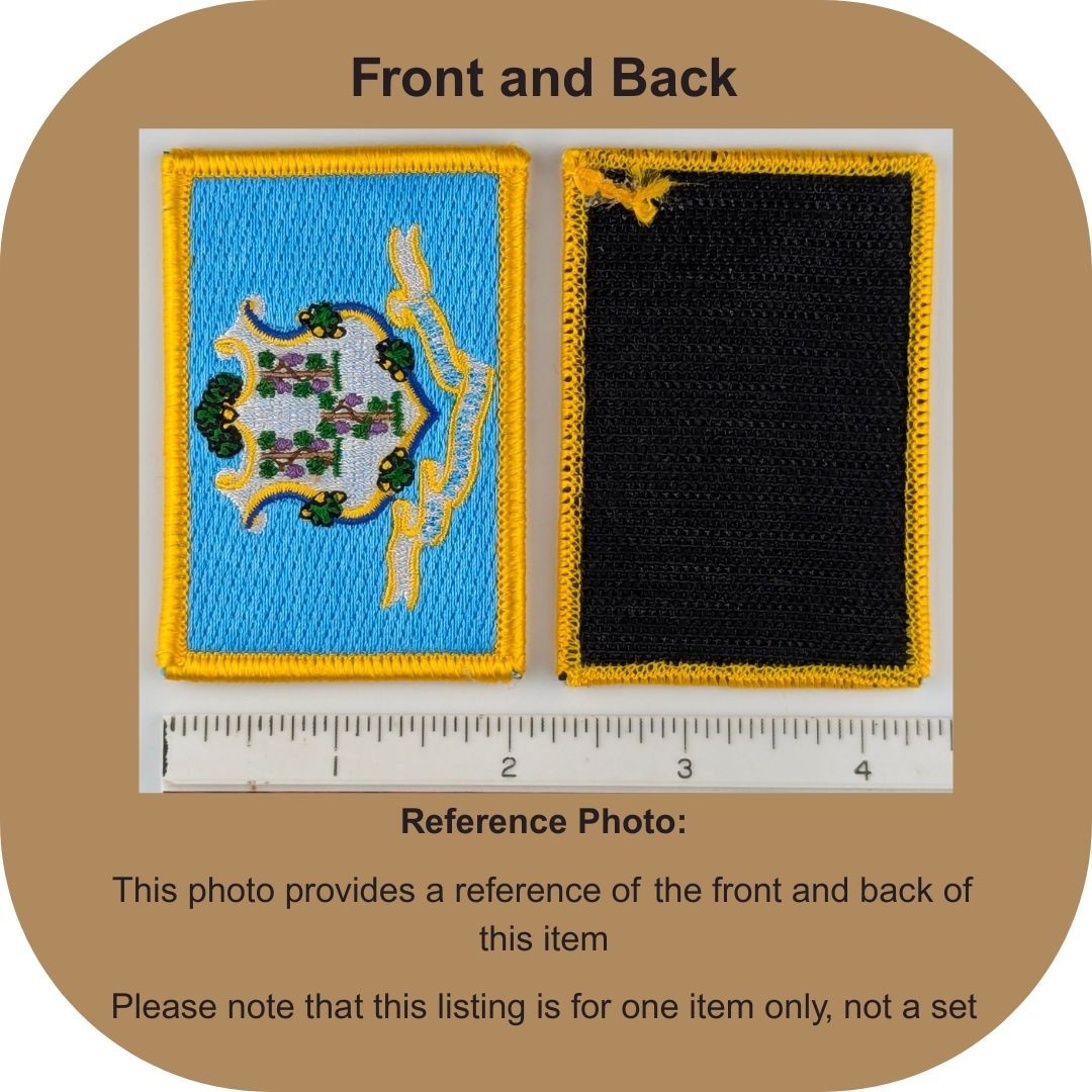 Connecticut State Flag Patch - Full Color - Hook Fastener Patch