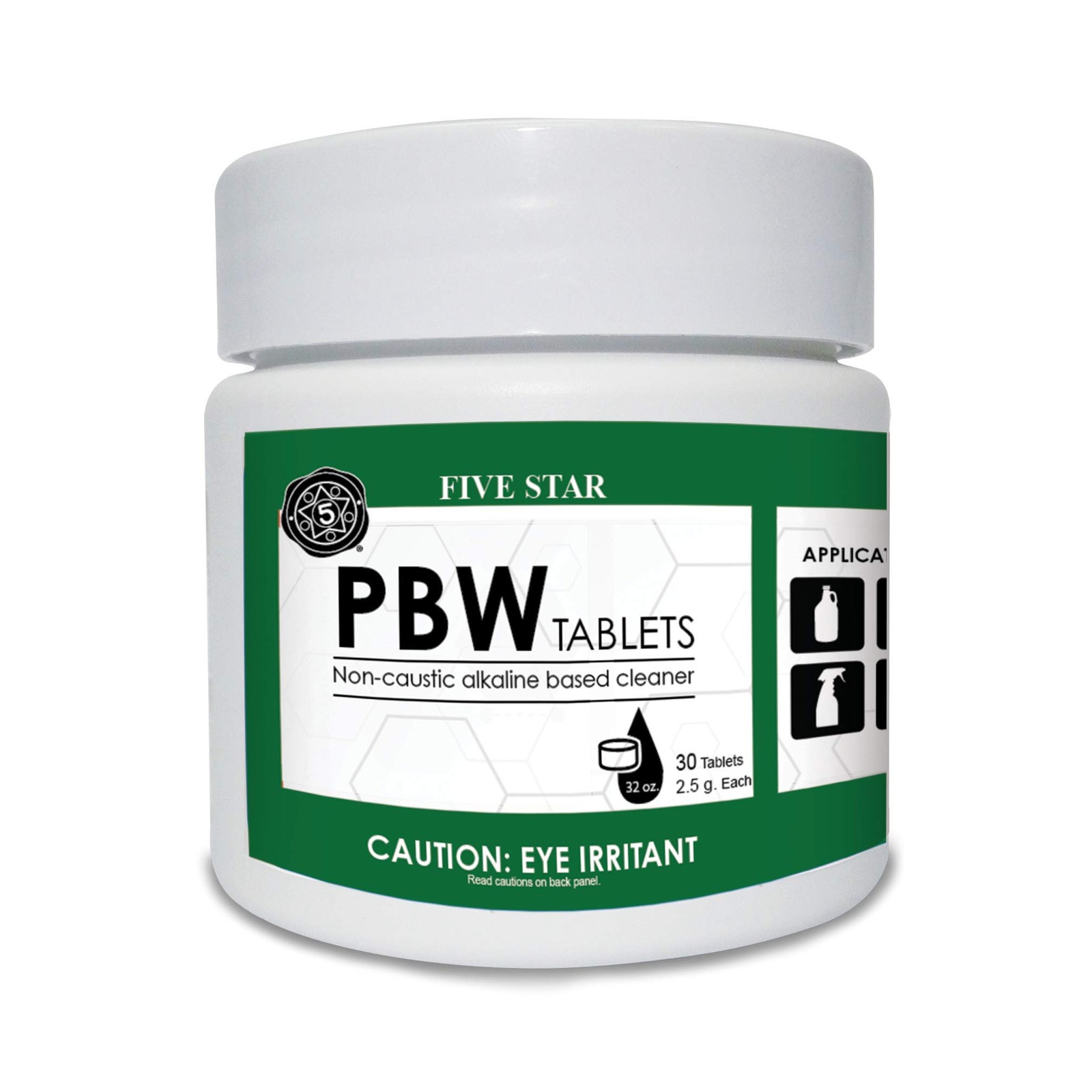 Five Star PBW Tablets - 2.5 g(1 Tablet per 32 oz. of Water) 30 ct - Bottle, G...