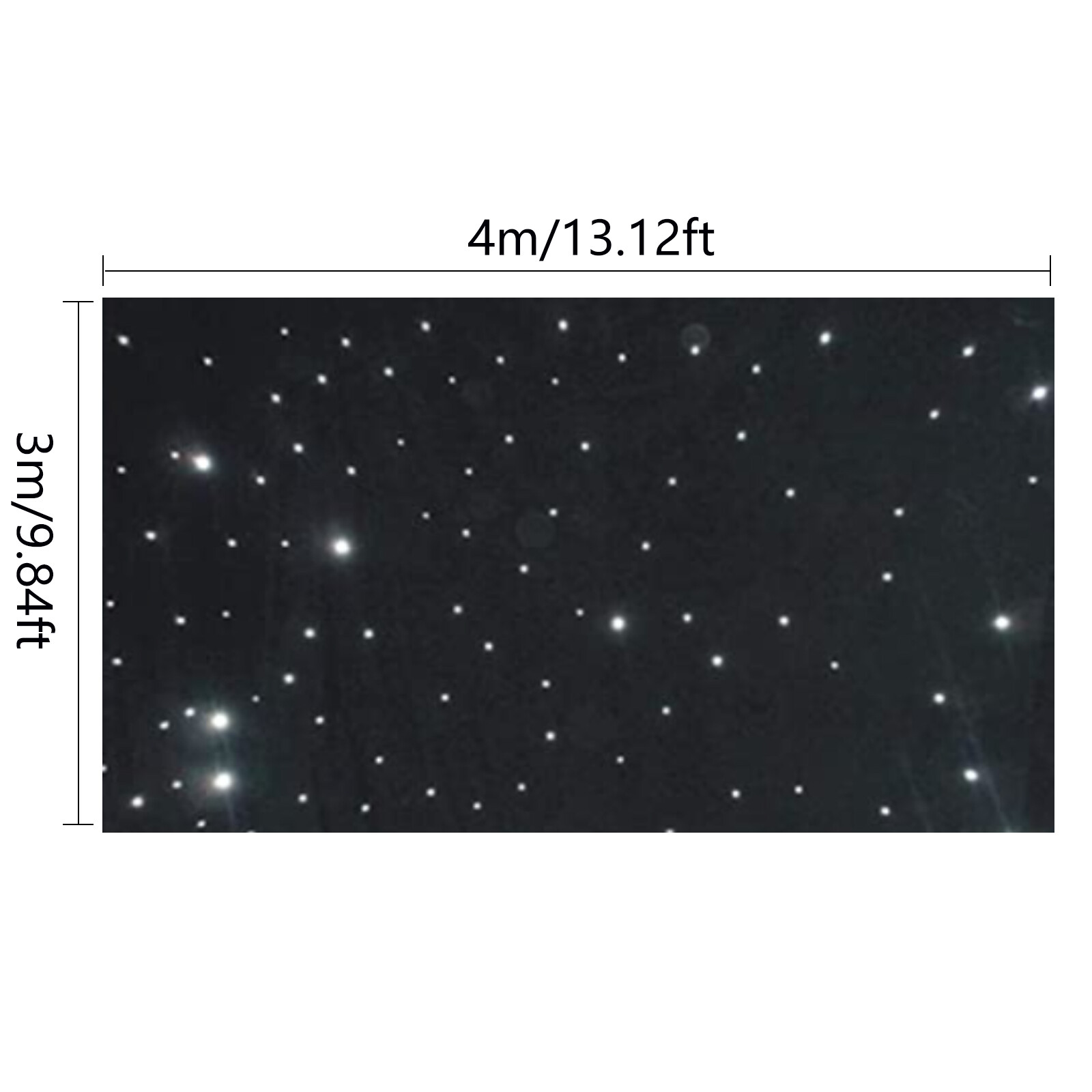 3x4m LED Party Stage Star Backdrop Curtain White w Controller For Wedding Decor
