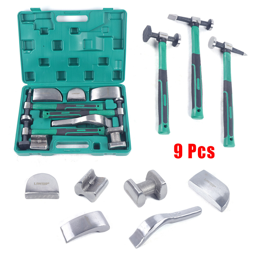 9X/Set Auto Body Panel Fender Hammer Dolly Set Sheet Metal Repair Tool Kit