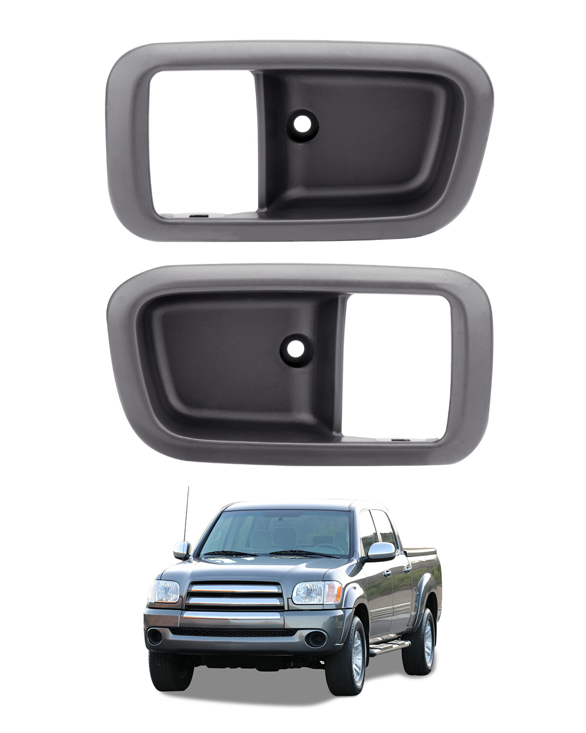 2Pcs Grey Interior Inside Door Handle Bezel Left & Right For 00-06 Toyota Tundra