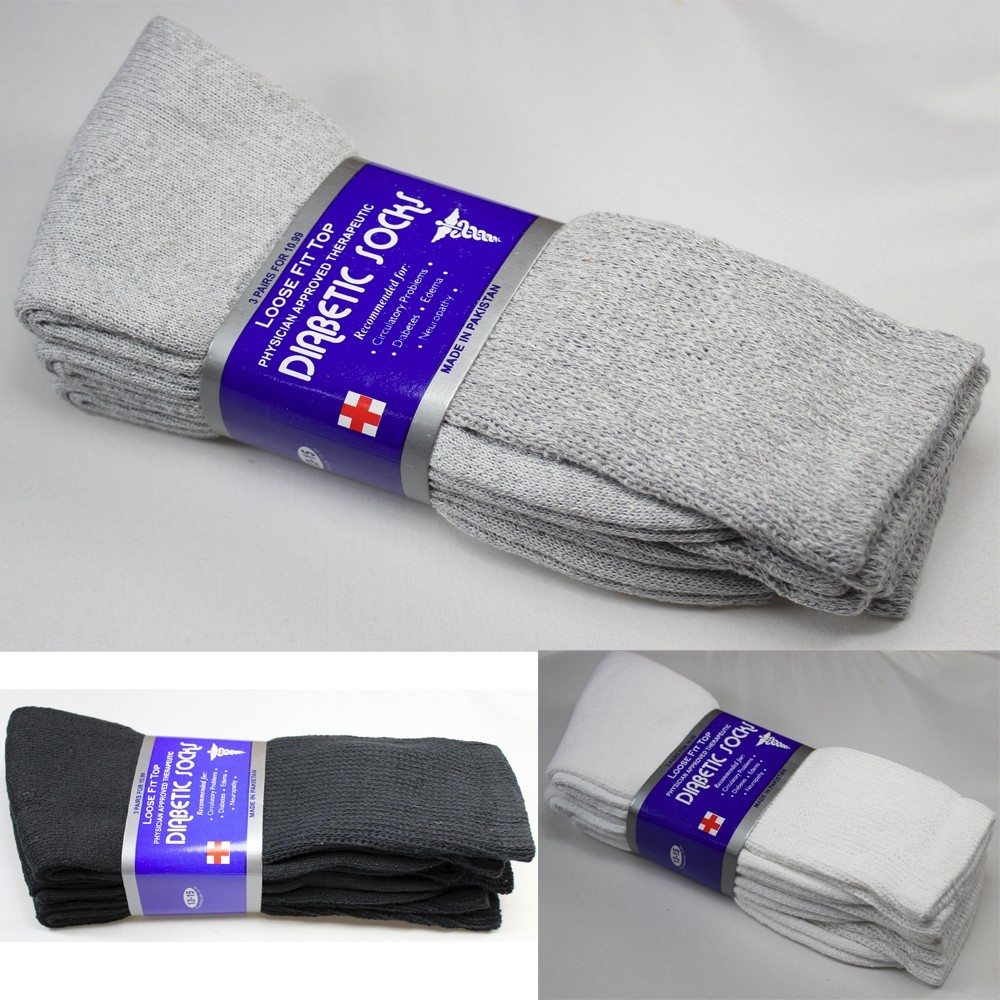 New 3,6 12 Pairs Diabetic Crew Circulatory Socks Health Cotton Mens Cotton 9-15