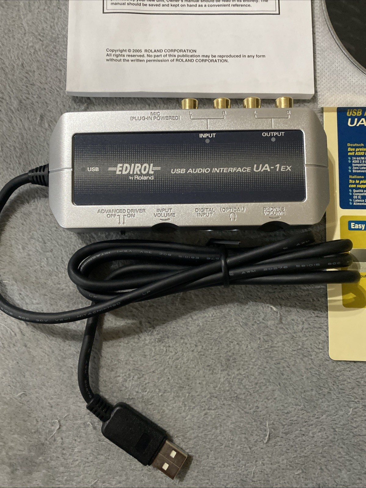 EDIROL By Roland UA-1EX USB Audio Interface ASIO Low Latency Mac/PC