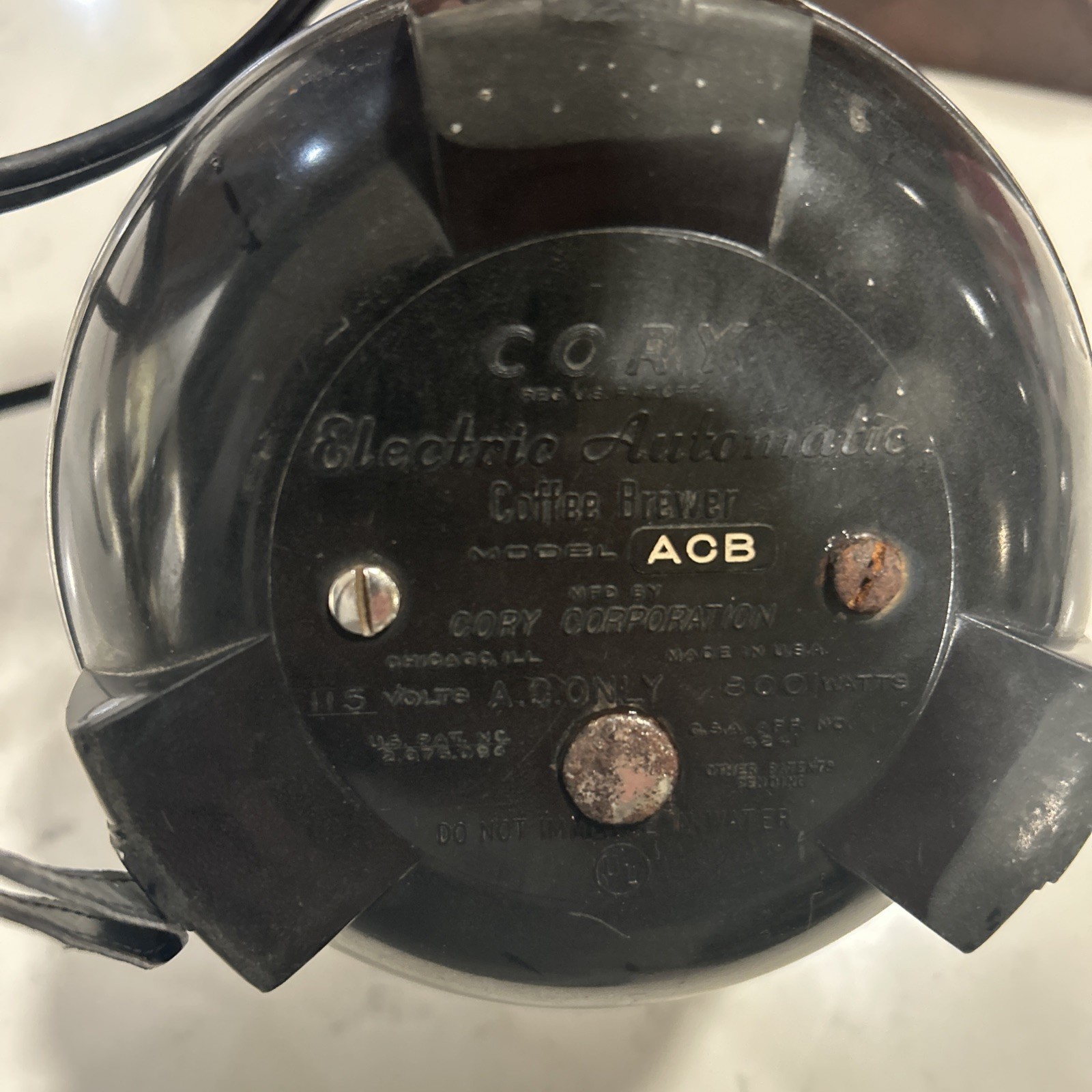 Vtg Cory ACB Electric Automatic Vacuum Coffee Brewer BASE Only Electronics work