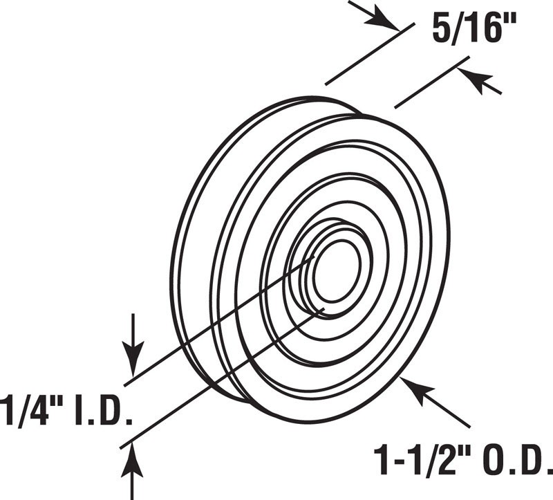 Prime-Line 13562 Nylon/Steel Sliding Glass Door Patio Roller 1-1/4 Dia. in.