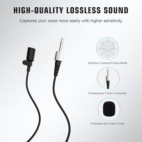 Lapel Microphones 4 Channel UHF Wireless Microphone System with 4 Lavalier 4