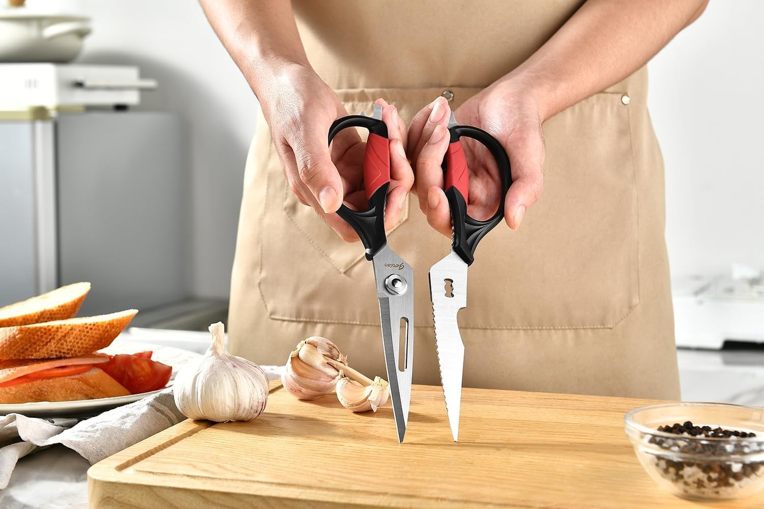 Kitchen Scissors - Heavy Duty Utility Come Apart Kitchen Shears for Chicken, ...